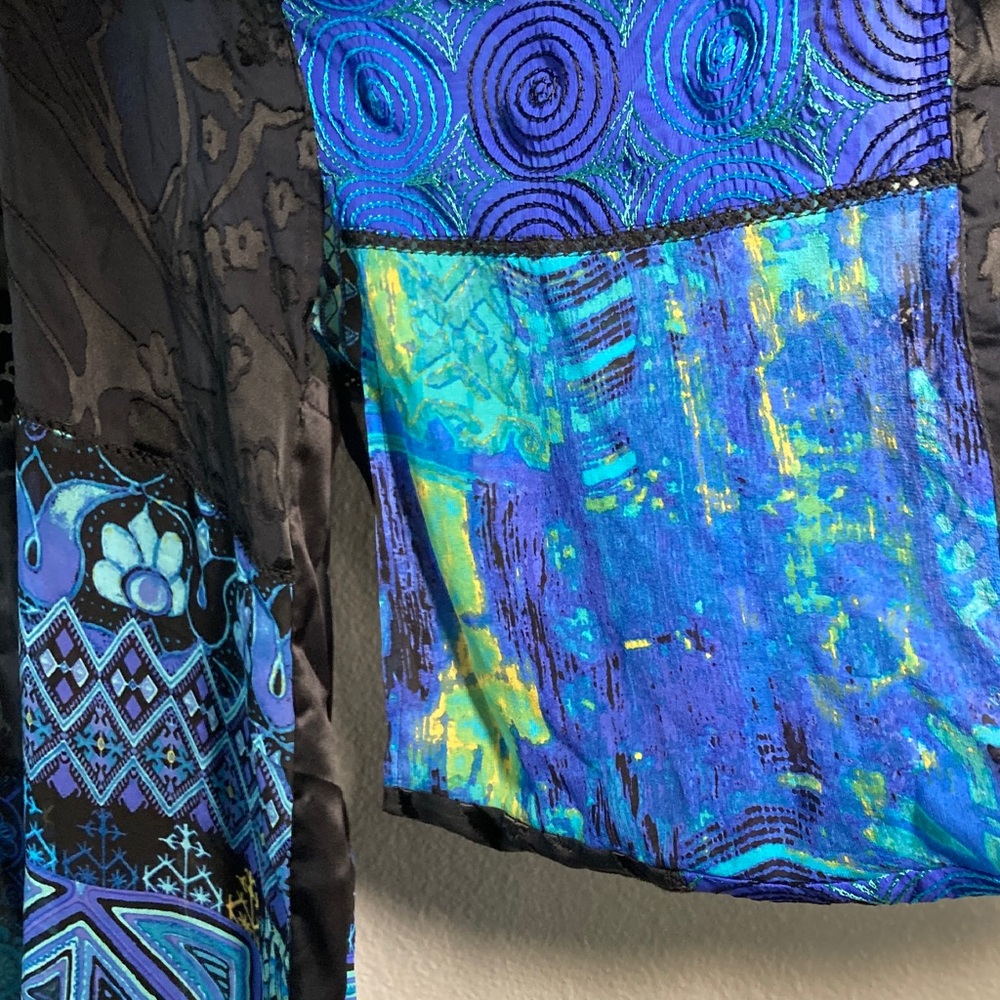 Chico's Silk Rayon Embroidered Patchwork Velvet B… - image 4